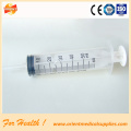 Plastic medical disposable syringe with needle