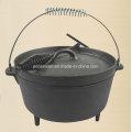 Preseasoned hierro fundido Frypan camping dia 29 cm