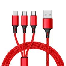 Cable de carga de teléfono móvil USB 3 en 1