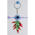 Blue evil eye seven red pepper keychain wholesale