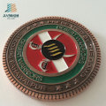 Moneda conmemorativa de metal de bronce antiguo de logotipo de recuerdo personalizado para la policía militar