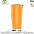 Taza plástica de 20 oz por mayor de doble pared, promoción BPA libre vaso plástico con paja (HDP-3062)