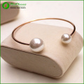 Natural Pearl Inlaying Opening Silver Bangle Charming Bangle Bracelet