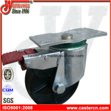 6 Inch Sg Iron Double Brake Trash Bin Castor