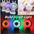 LED Light Rechargeable Portable Handheld USB Mini Fan