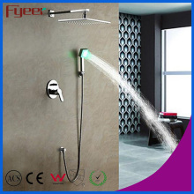 Fyeer Bathroom in-Wall Rainfall Shower Faucet with LED Light