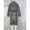 Washed PU MOTOR Jacket And Dress For Women