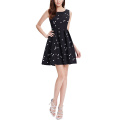 Weiße Tupfen schwarze sexy Mode Sommer Frauen Lady Dress