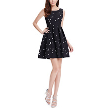 White Polka Dots Black Sexy Fashion Summer Women Lady Dress