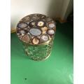 semi precious grey agate side table