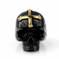 Male Jesus skull silver ring