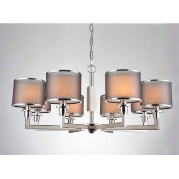 Intérieur Iron Lighting 8 Lights Foyer en Chrome avec Double Shade (SL2022-8)