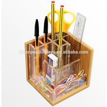 Retail Store Or Office Stationery Display Counter Top Acrylic Wooden Pencil Or Pen Ball Display Holder