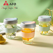 350ML Glass Water cup with Silicon Glass Cup