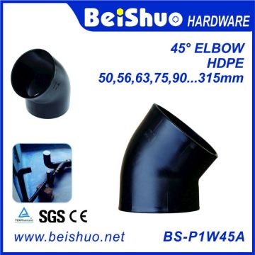 HDPE Pipe Fitting Cotovelo 45 graus com soquete único