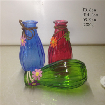 Glass Vase with Feather Flower