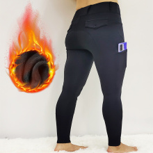 Chaz de lã de cintura alta de inverno calças de roupas equestres