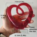 5'' Tall Art Glass Heart Sculpture Centerpiece