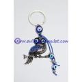 Alloy with acrylic diamond evil eye owl keychain