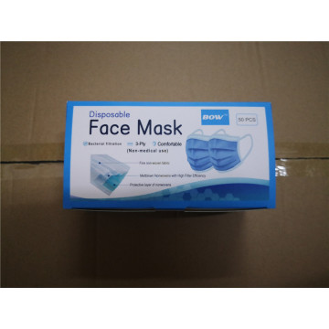 3ply face mask with 50pcs per bag