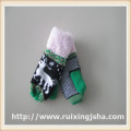 children jacquard pattern fleecing lined mittens with cuff