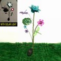 Garden Decoration Metal Bright Colored Flower Solar Light Stake Craft