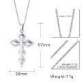 Titanium steel three layers cross pendant