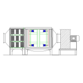 Spray painting exhaust gas treatment booth