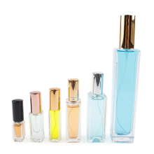 Bouteille de pulvérisateur en verre de parfum transparent carré vide de 10 ml