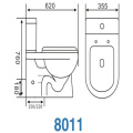 Toilette sanitaire à deux pièces en porcelaine Toilette en céramique à deux pièces