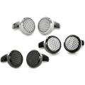 Men carbon with metal material cuff links