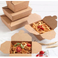 Popular Disposable Packing Kraft Paper Takeaway Lunch Box