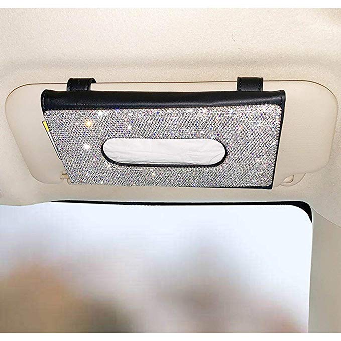 Pu Leather Hanging Sun Visor Car Tissue Box1 Jpg