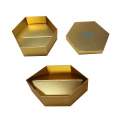 Foldable Gold Paper Hexagon Hat Packaging Box