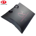 Black Hair Extension Pillow Box With Ribbon Handle