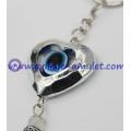 Blue evil eye heart-shaped frame key chain