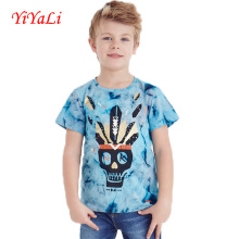2016 лето печати хлопка с коротким рукавом футболки для мальчика