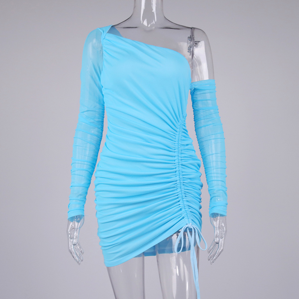 Blue One Shoulder Dress