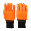 Оранжевые полностью покрытые зимние рабочие перчатки
