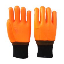 Orange Fully coated winter work gloves