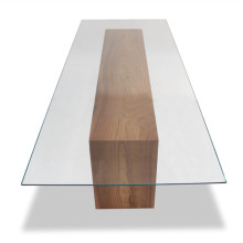 Vidrio de mesa de comedor templado rectángulo de tamaño de corte transparente