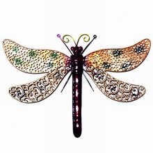 Multicolor Metal Dragonfly Wall Ornament Décoration de jardin