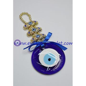 Glass Evil Eye Home Protector -Gold Hanging Head