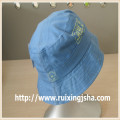 Personalizado ligero azul Jean lavado casquillo del cubo y sombrero