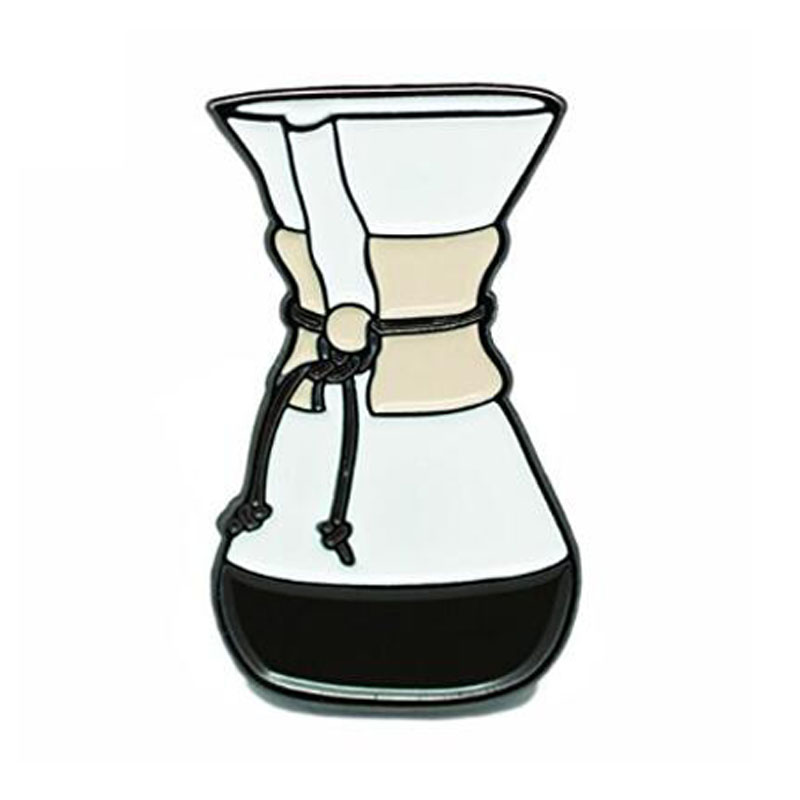 Glass Coffee Maker Soft Enamel Lapel Pin