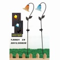 Garden Decoration Stained Glass Decorated Metal Stake Craft with Solar Light