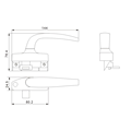 Manija de herrajes para puertas y ventanas corredizas de aluminio