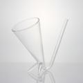 Horn Shaped Cocktail Wine Glasses With Glass Straw