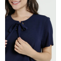 Heißer Verkauf Einfarbig Bowknot Pullover Chiffon Tops