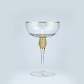 Champagnerglas mit goldenem Rand Kristallflöte mit Diamant